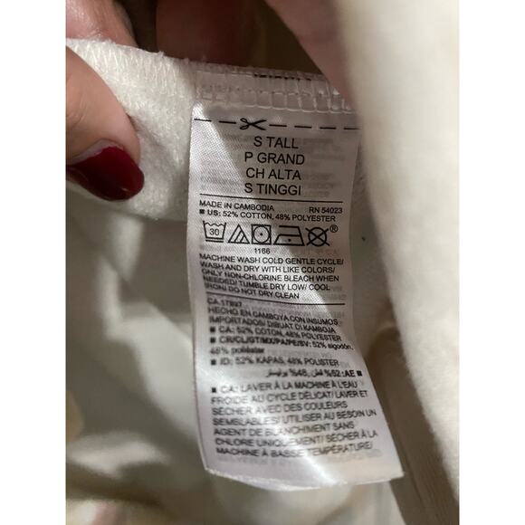 Old Navy Camo Oversize Sweatshirt Tunic Beige Pink Size S Tall - Picture 6 of 11